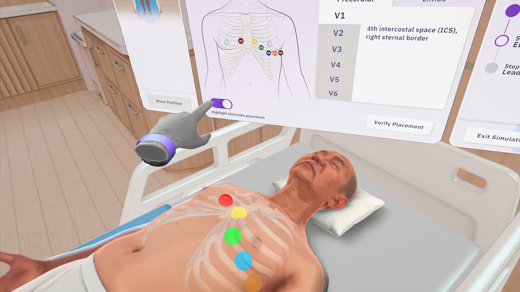 An Osso VR nursing simulation for ECG electrode placement