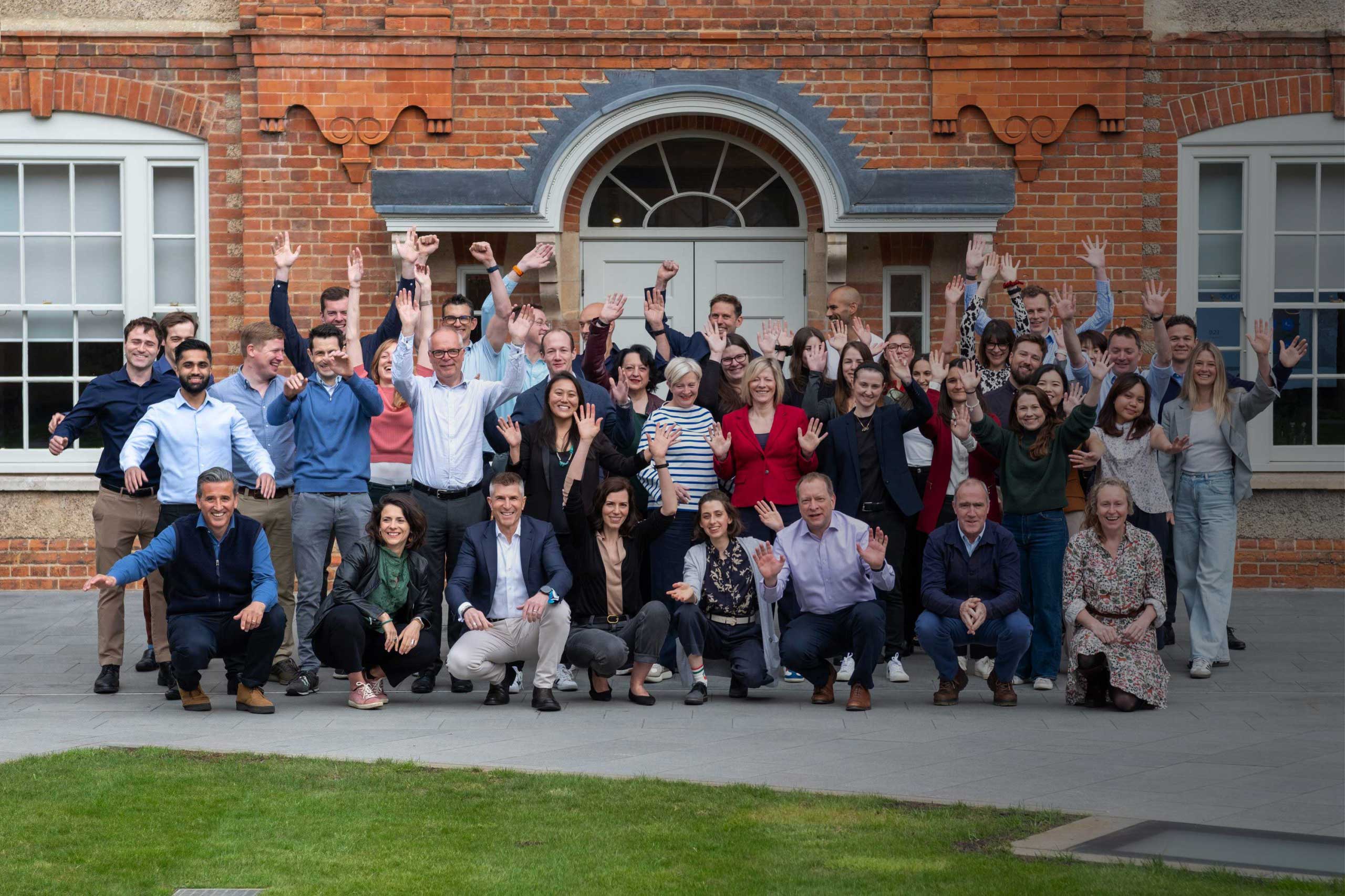 Oxford Science Enterprises team gathered in an Oxford quad