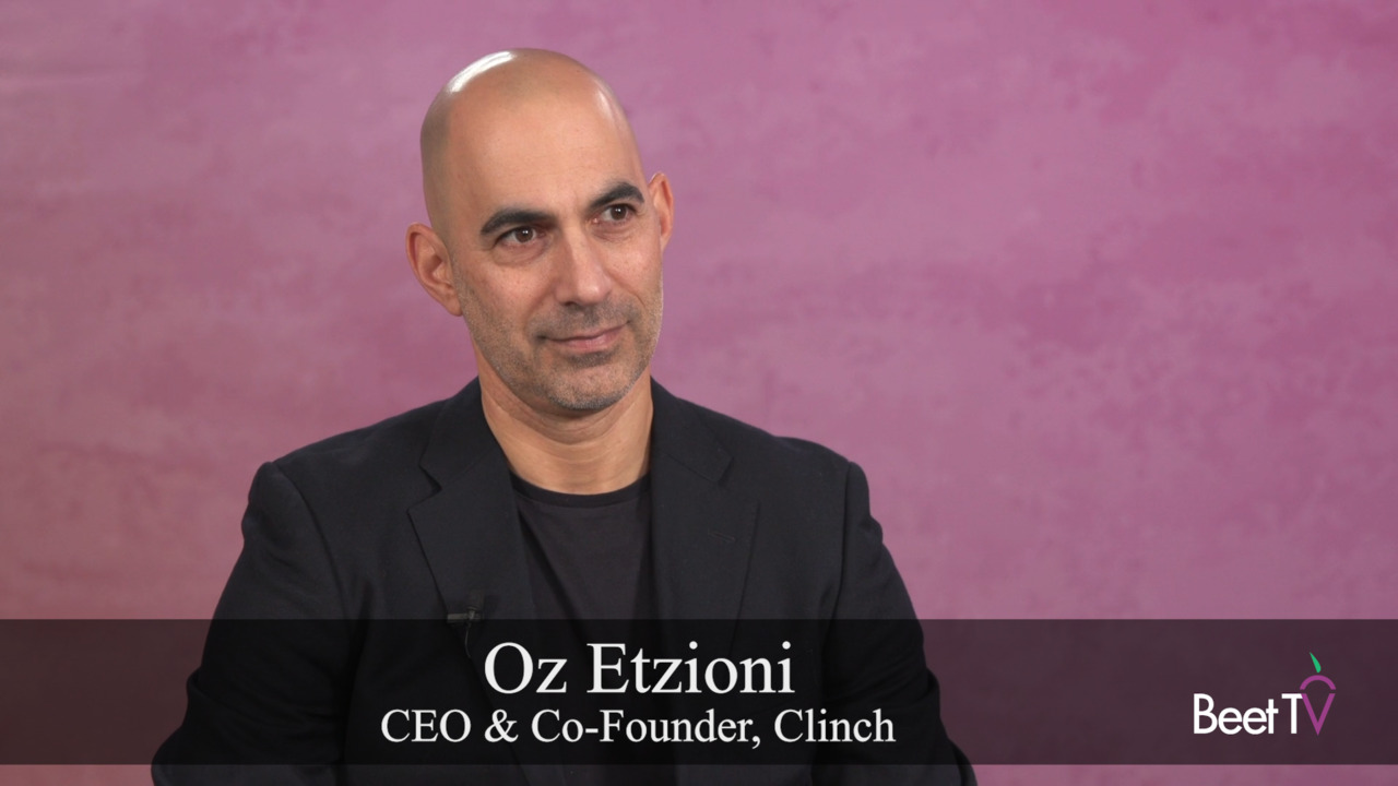 Oz Etzioni seated during a Beet.TV interview in Santa Monica