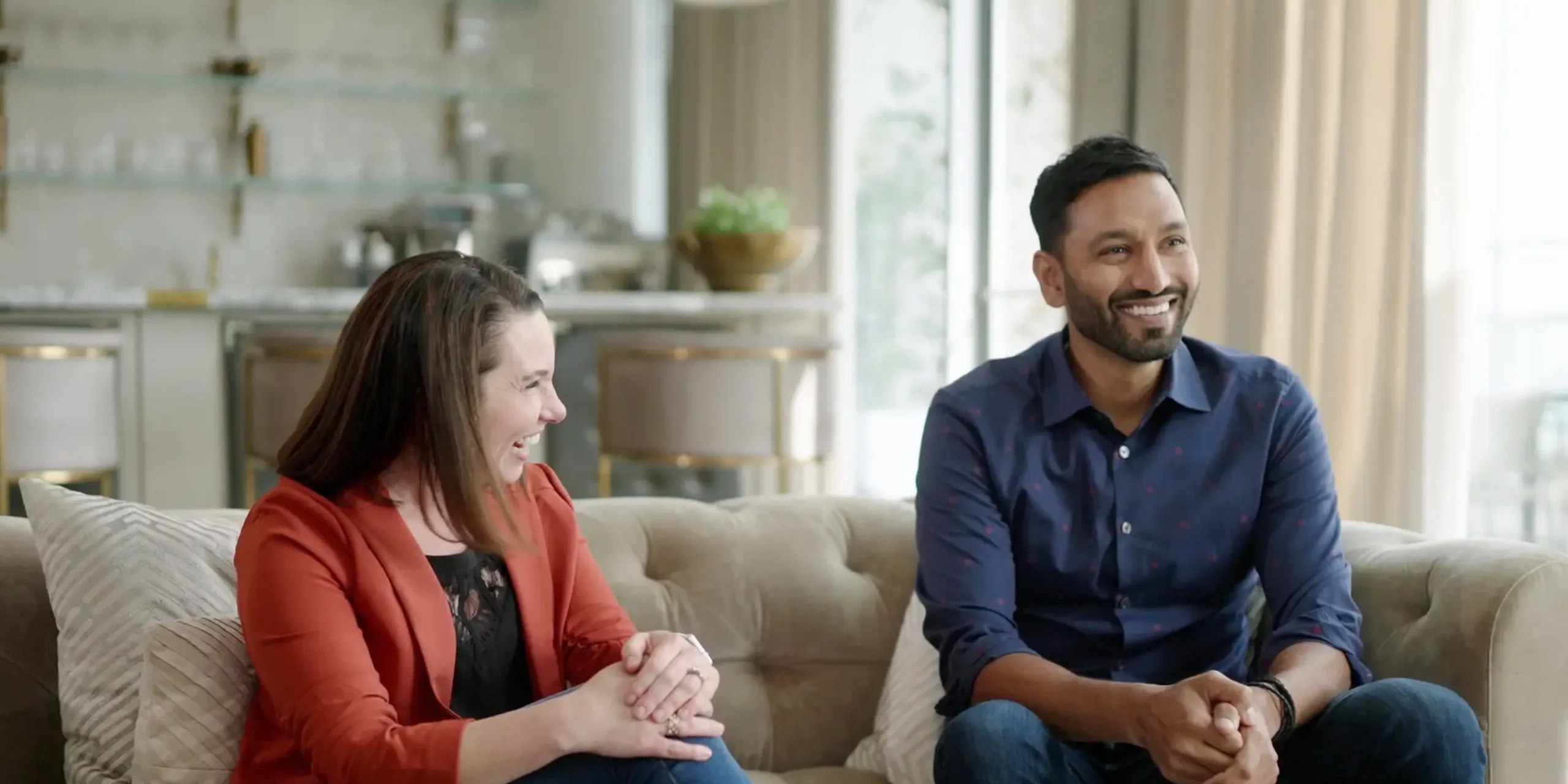 Pacvue co-founder Melissa Burdick sitting beside Assembly co-founder Sandeep Kella