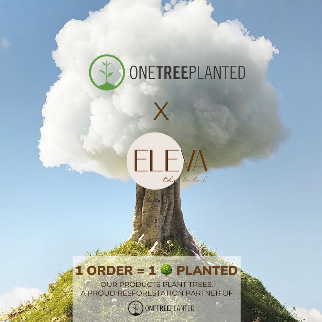 Eleva graphic announcing that one tree is planted for every order