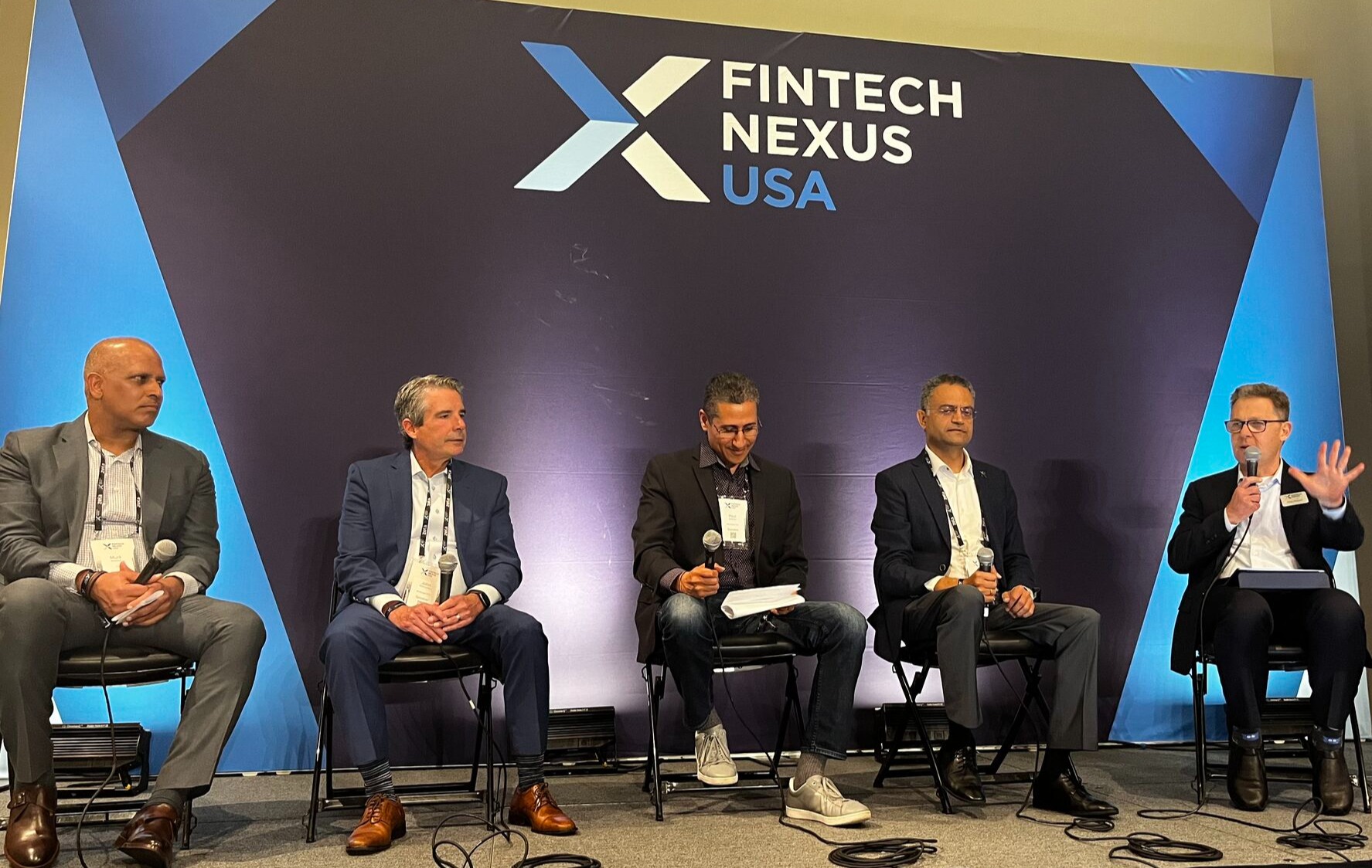 Pankaj Kulshreshtha, second from right, seated with fellow panelists at Fintech Nexus USA