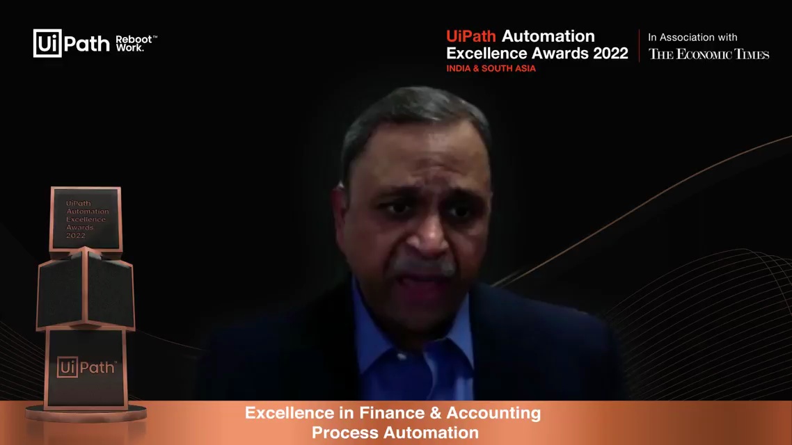 Pankaj Kumar speaking in his 2022 UiPath finance and accounting automation award interview