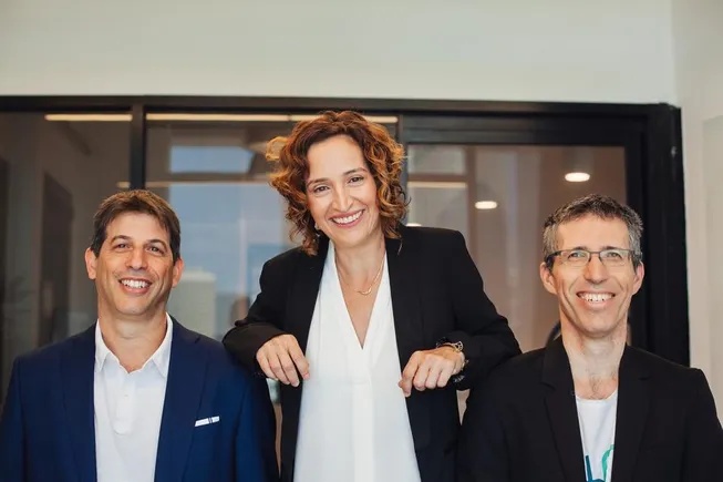 Papaya Global’s co-founders, with Eynat Guez standing between her two colleagues