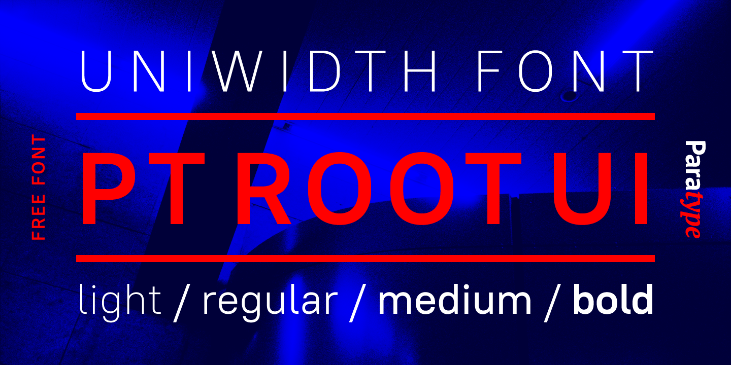 Paratype’s PT Root UI font specimen