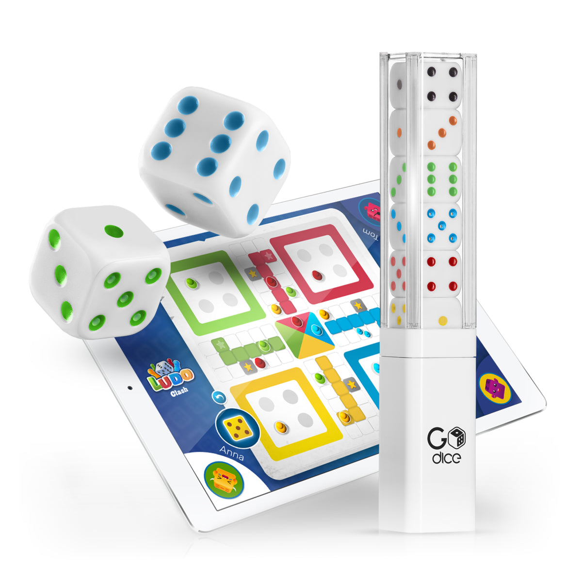Set of GoDice connected Bluetooth dice
