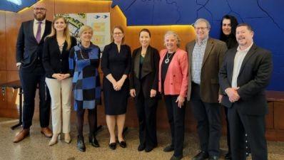 Pat Gouhin, far right, with SEC Commissioner Hester Peirce and fellow startup community leaders in January 2023