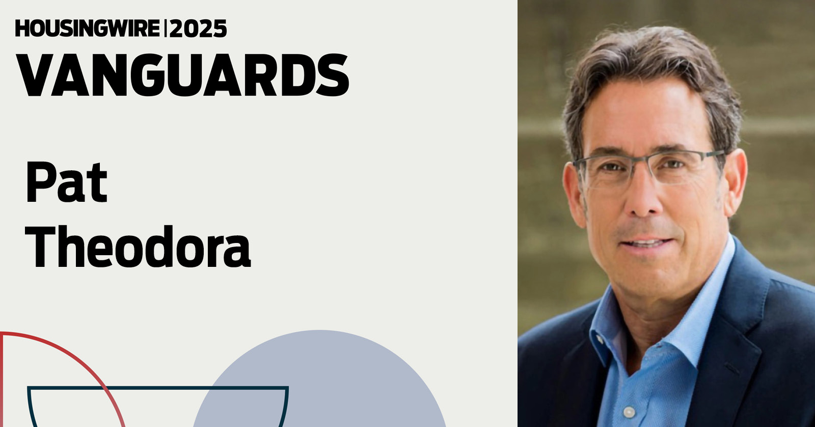 HousingWire’s 2025 Vanguards announcement artwork featuring Pat Theodora