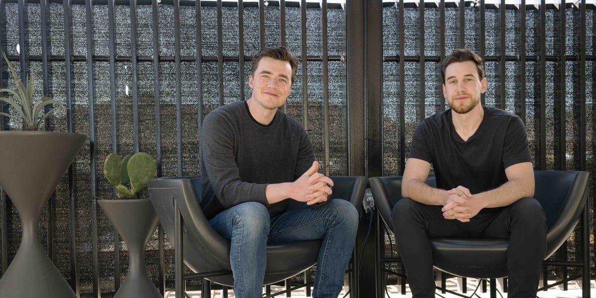 Patch co-founders Brennan Spellacy and Aaron Grunfeld seated outdoors