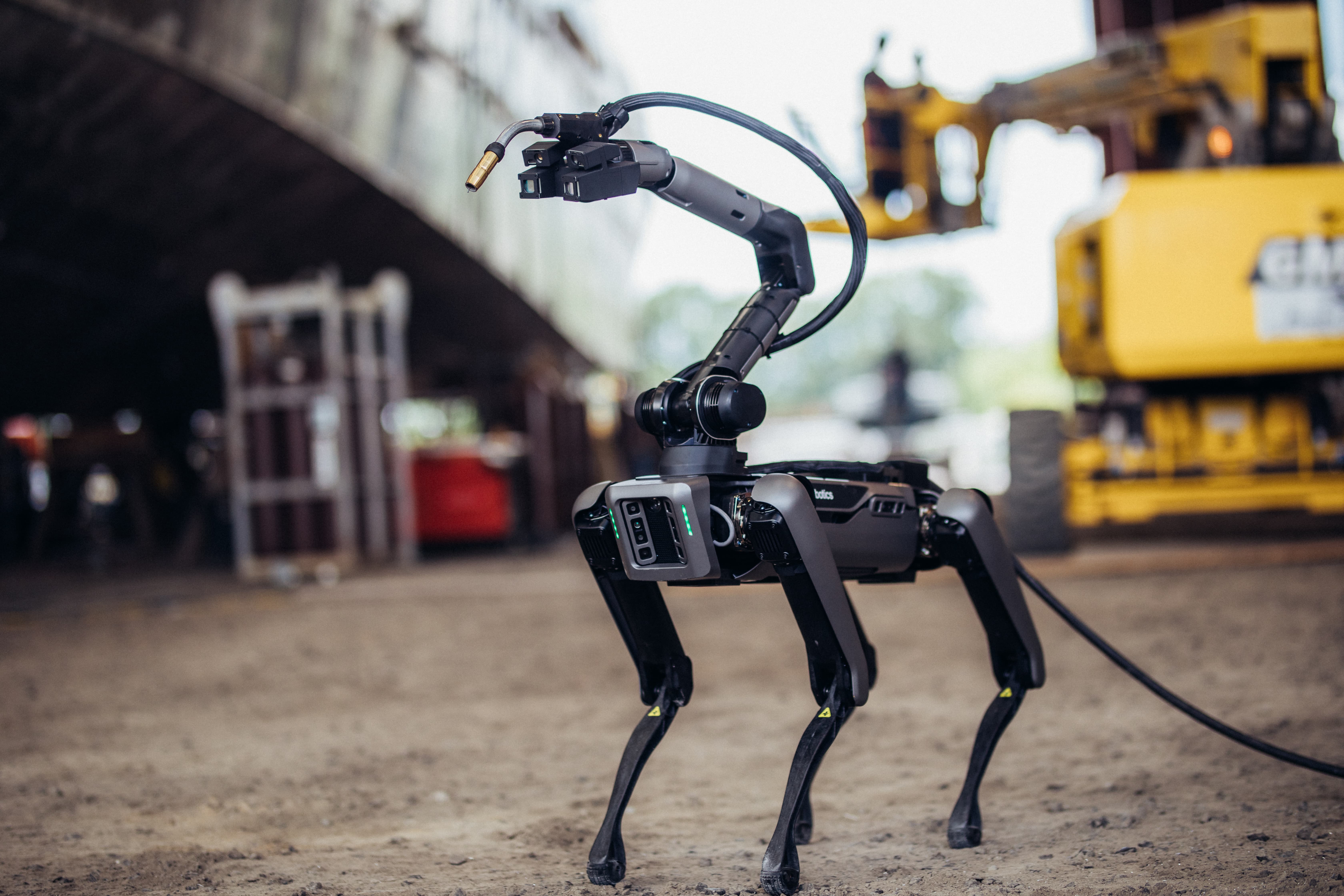 Path Robotics Rove mobile welding system on a quadruped platform
