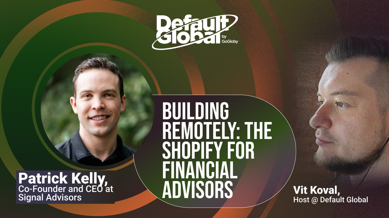 Patrick Kelly pictured for a conversation about building Signal Advisors remotely