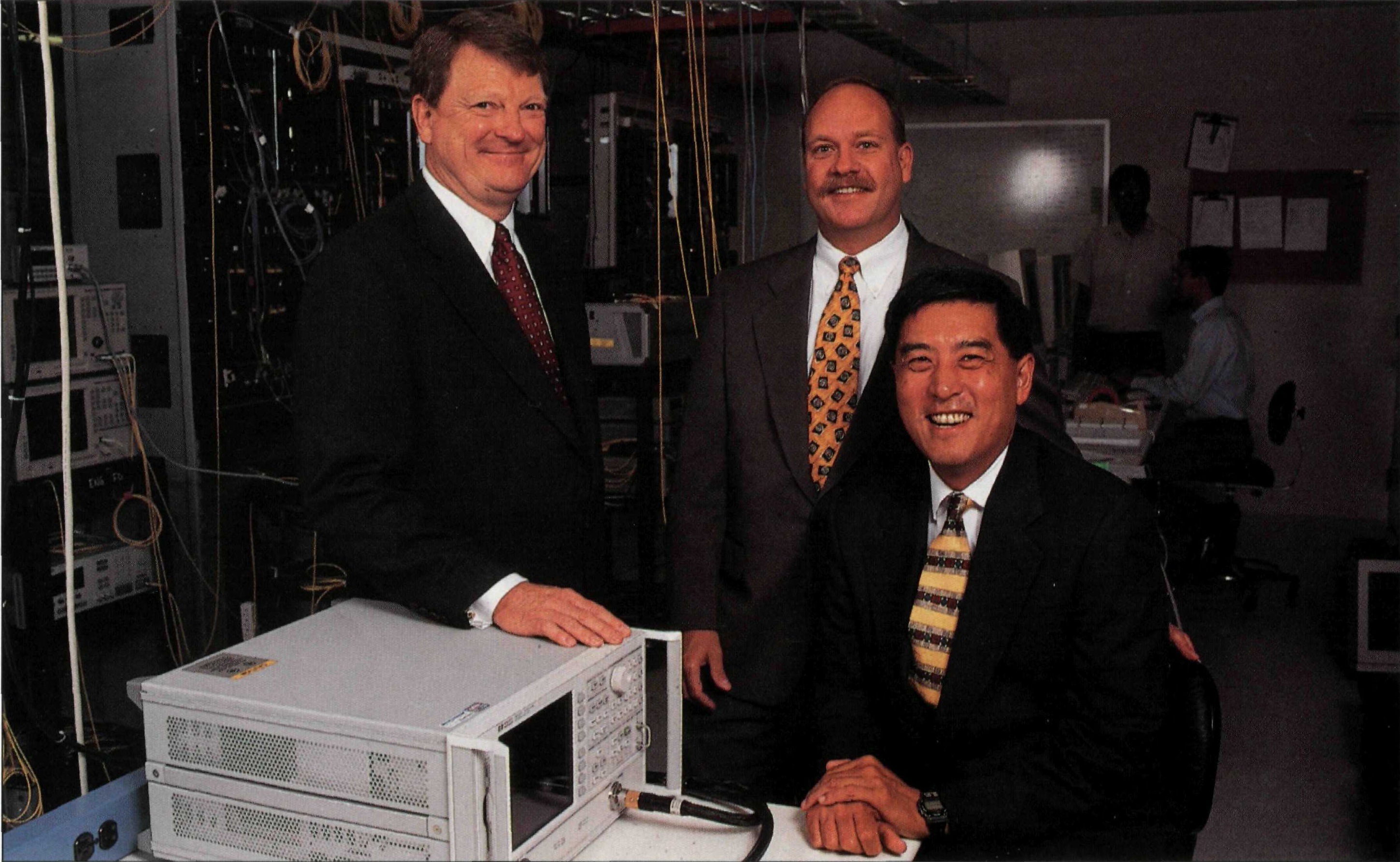 Patrick Nettles, Steve Chaddick and Larry Huang in Ciena’s Maryland offices in 1997