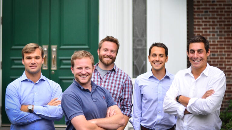 The early HourlyNerd team, including Patrick Petitti, posing together