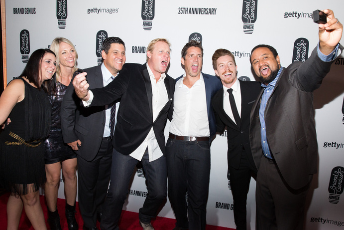 Paul Crandell and GoPro colleagues posing together at the 2014 Brand Genius Awards