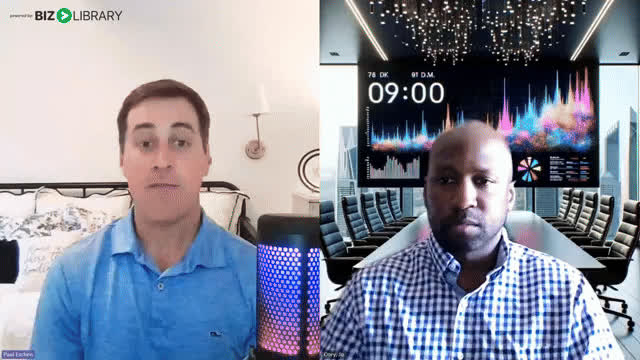 Paul Eschen speaking with Jo Otey during a BizLibrary L&D Unlocked video conversation