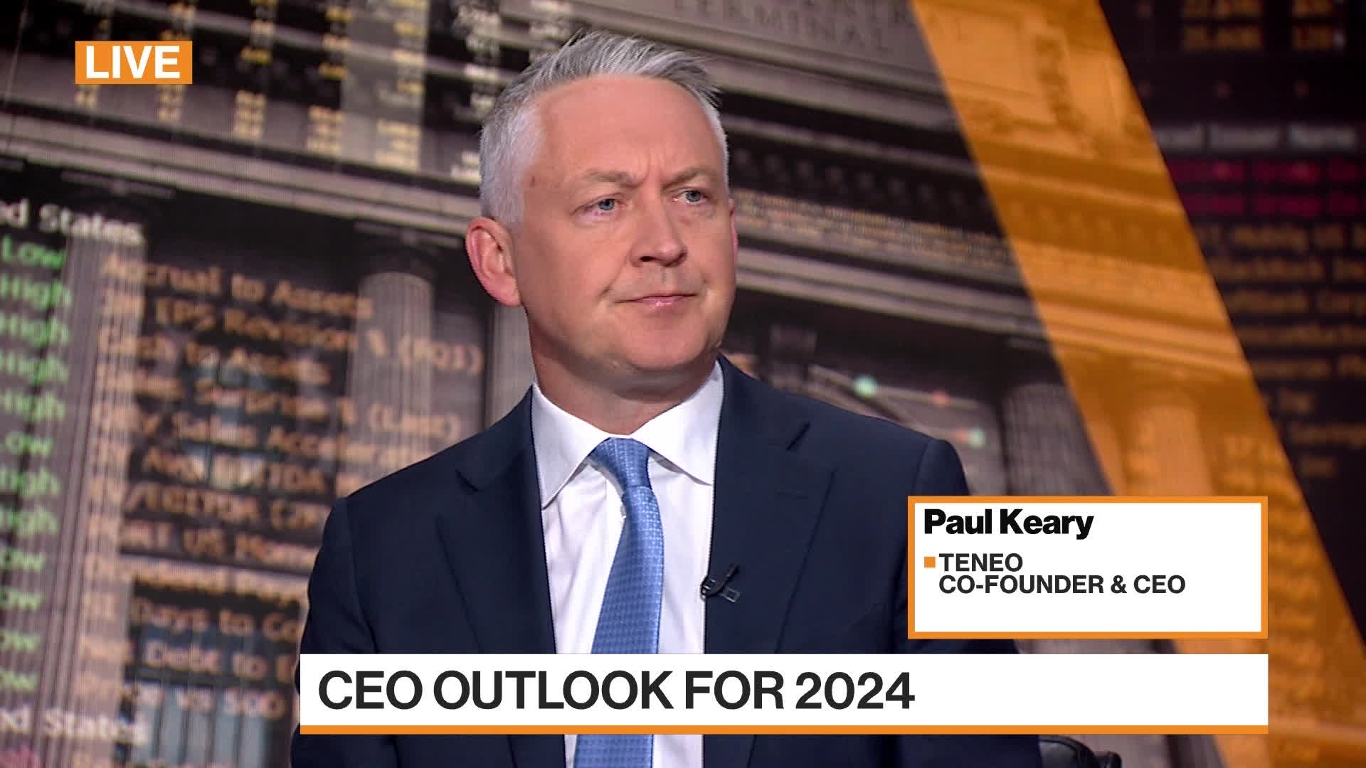 Paul Keary discussing the CEO outlook for 2024 on Bloomberg Television