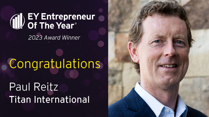 Titan press image celebrating Paul Reitz as an EY Entrepreneur Of The Year 2023 Midwest Award winner