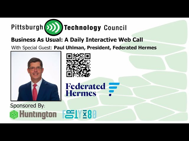 Promotional graphic for Paul Uhlman’s Business as Usual interview with the Pittsburgh Technology Council