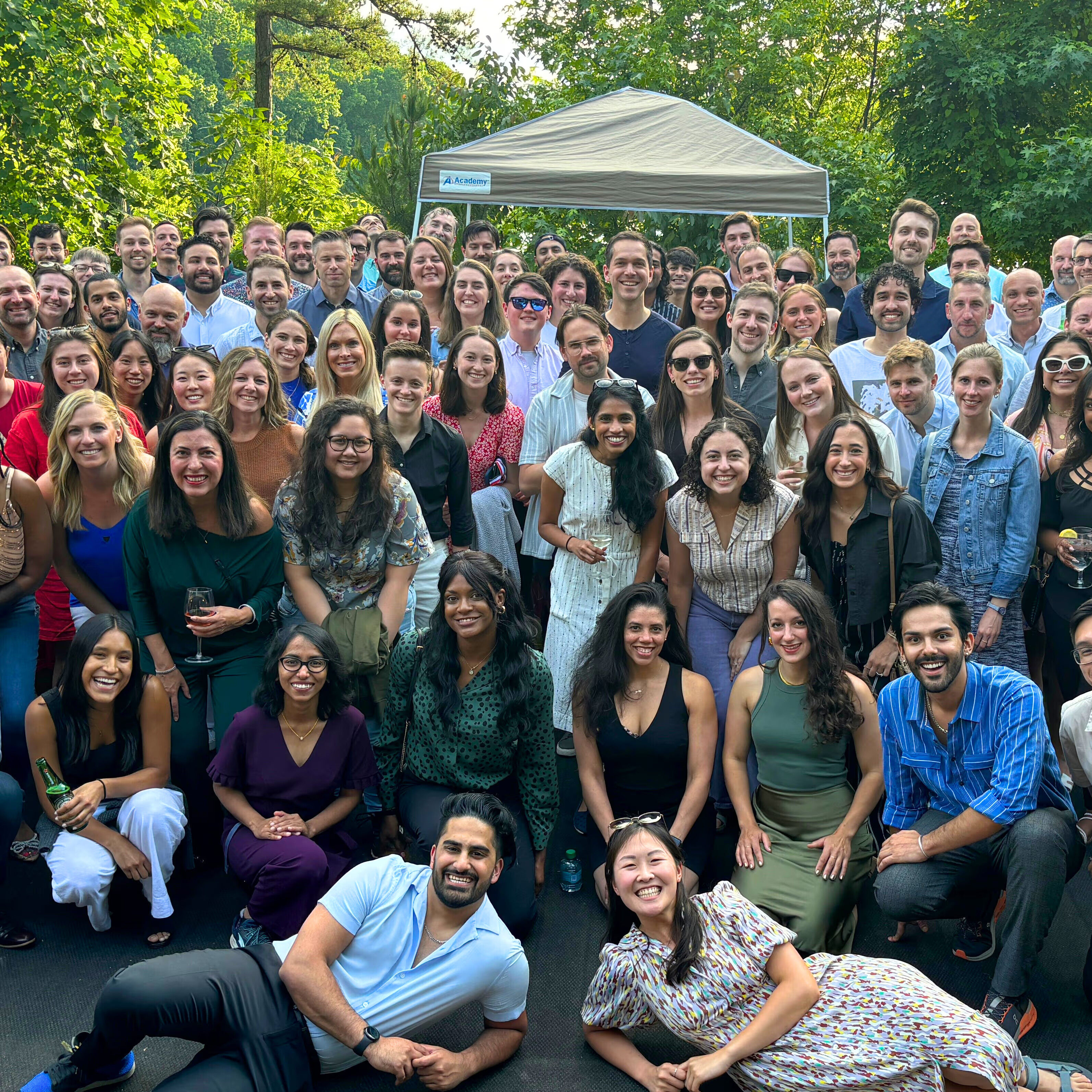 Garner Health colleagues gathered outdoors for a company team photograph