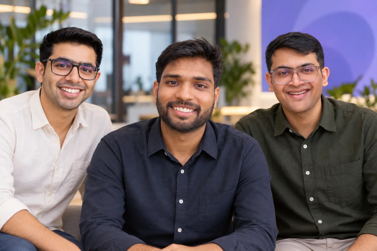 TensorTest co-founders Pavan Kalyan Tankala, Nirmit Arora and Gunin Gupta together