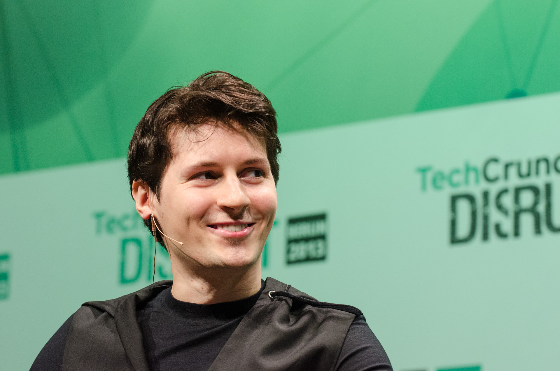 Pavel Durov speaking at TechCrunch Disrupt Europe in Berlin in 2013