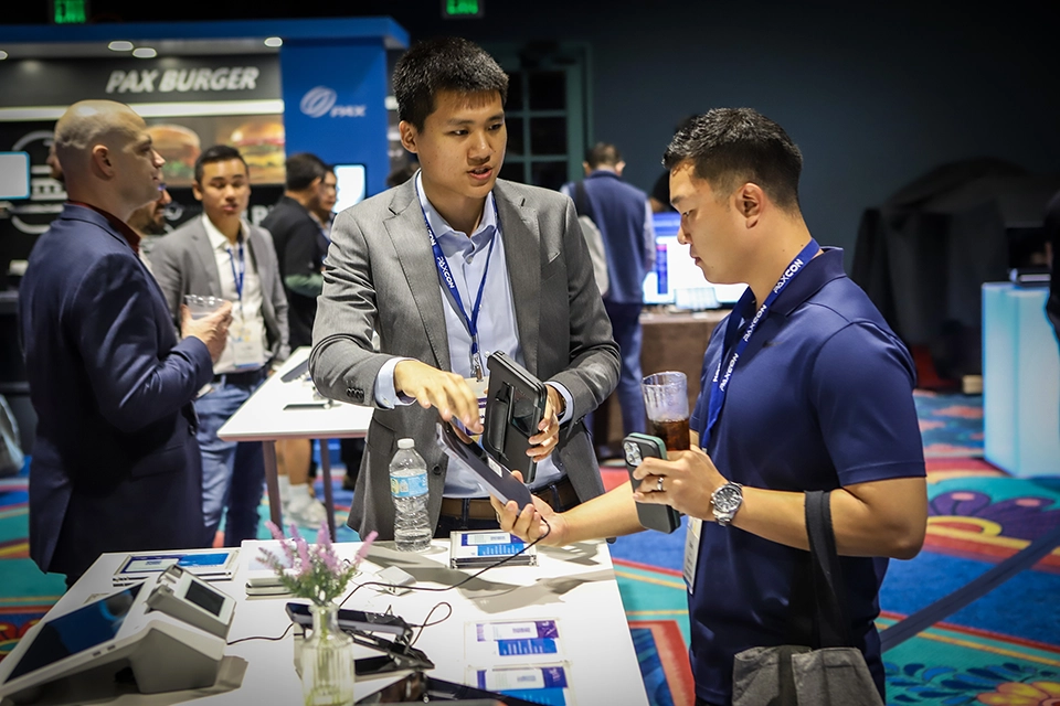 A payment hardware demonstration at PAXCON 2023