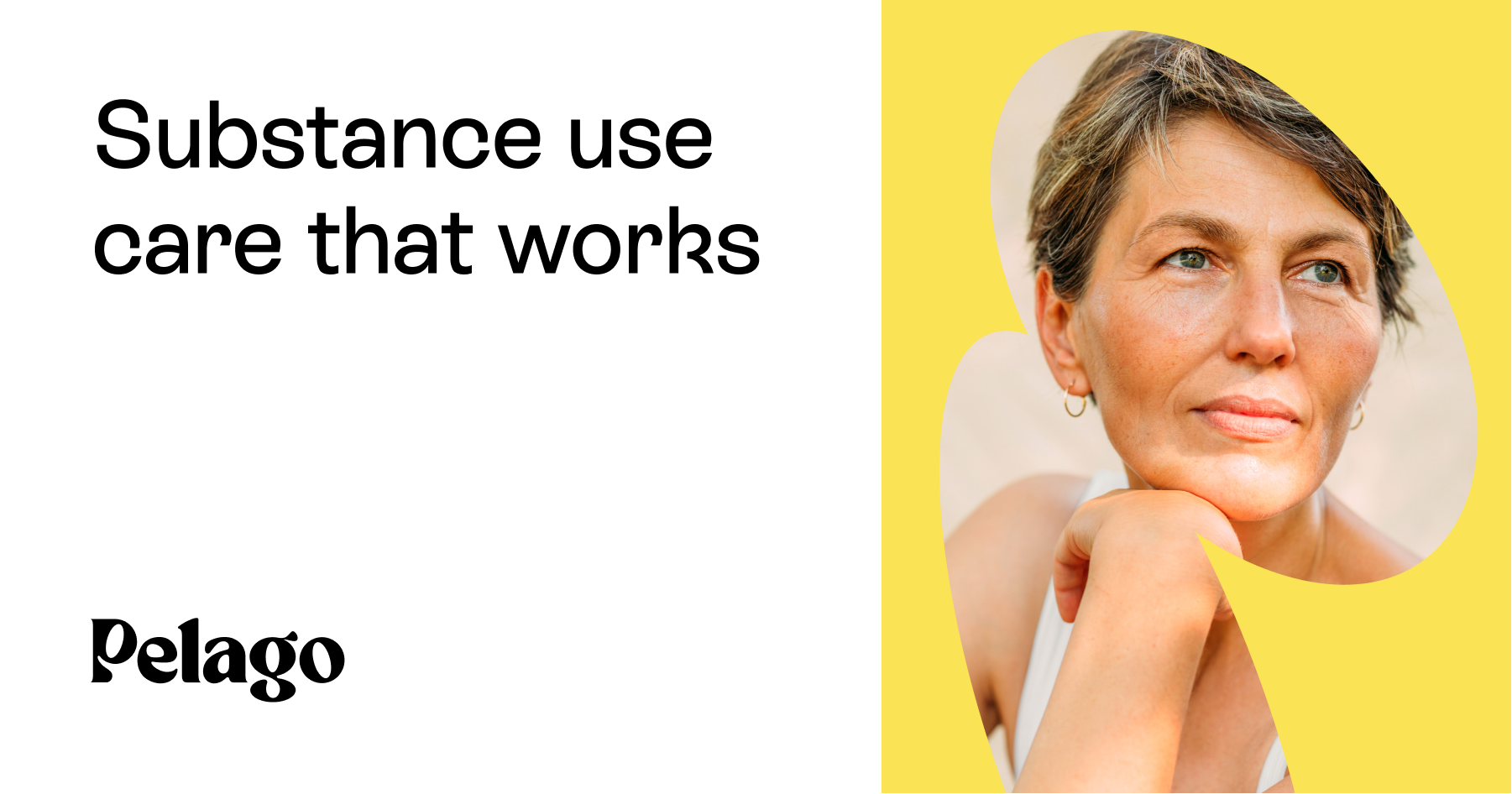 Pelago brand card reading 'Substance use care that works'