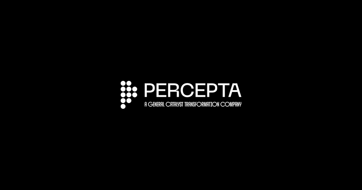 Percepta logo - a stack of dots forming a P, wordmark reading PERCEPTA, A General Catalyst Transformation Company
