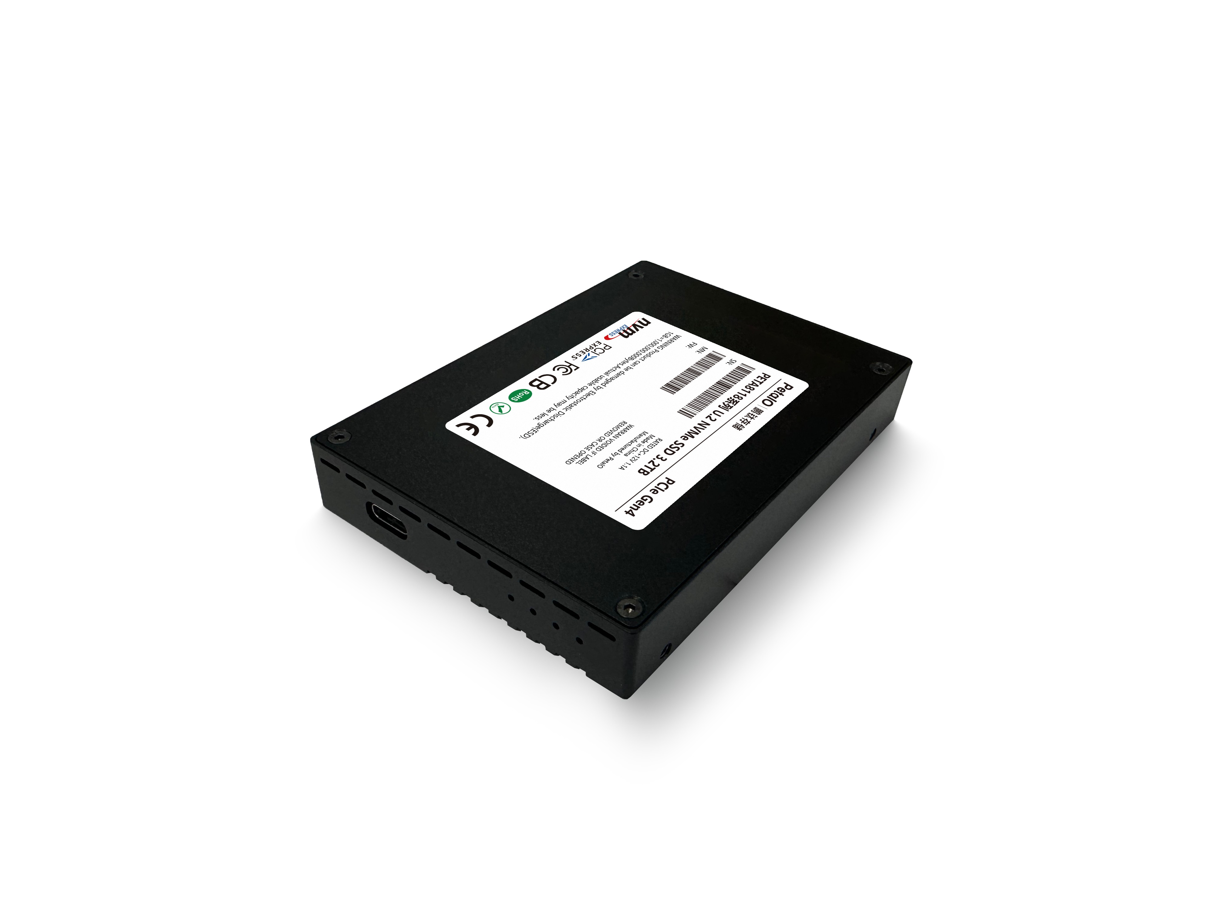 Two PETA8118 U.2 NVMe solid-state drives photographed at an angle
