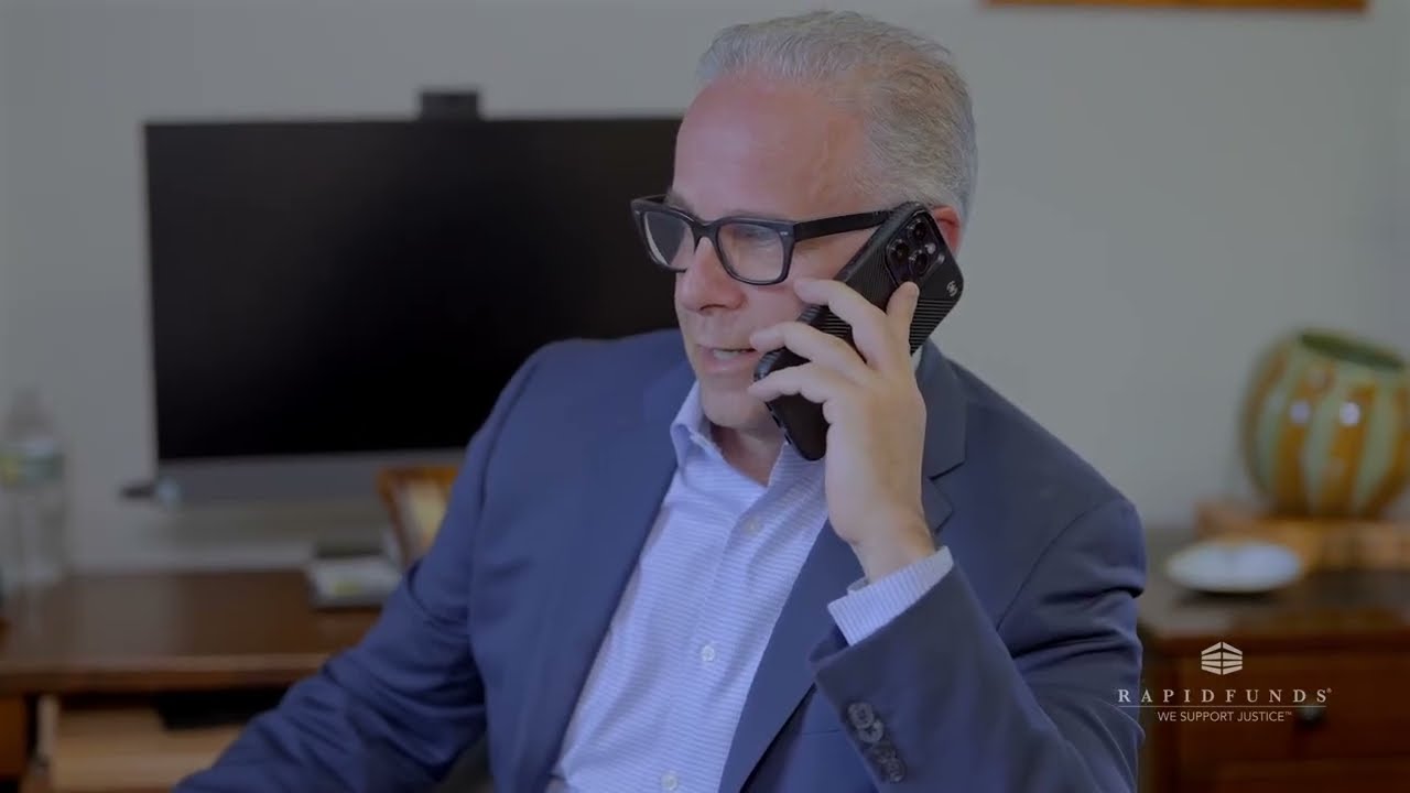 Peter Speziale at his desk during a RapidFunds introduction video