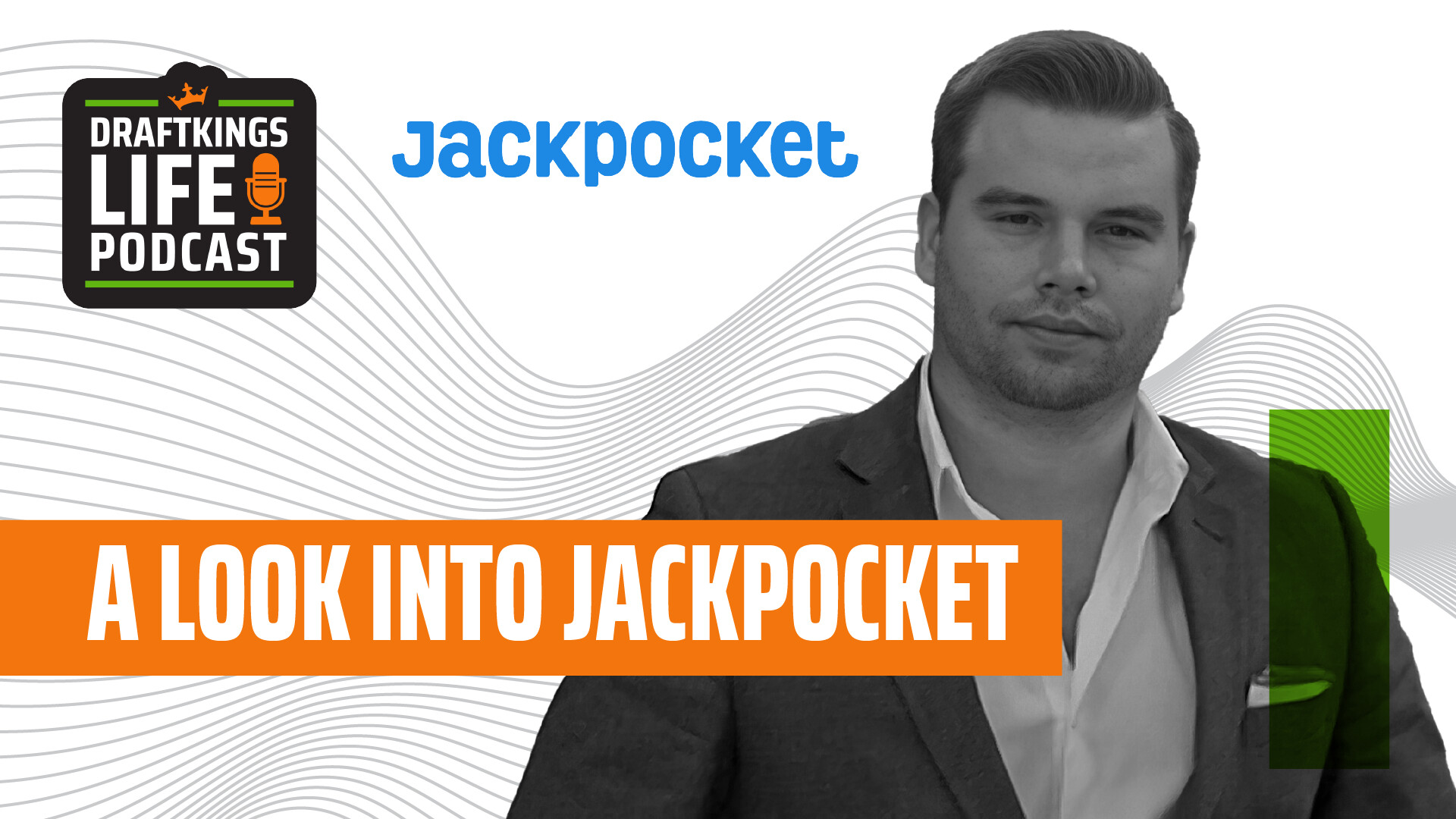 DraftKings Life Podcast artwork featuring Peter Sullivan and the Jackpocket name
