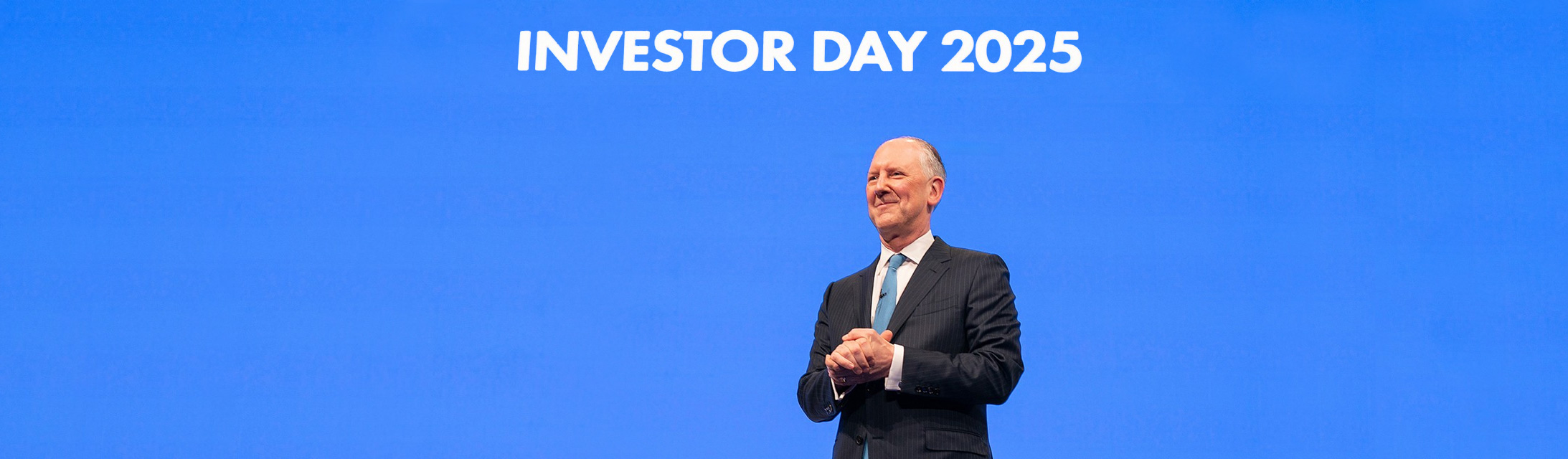 Peter Zaffino on the blue stage at AIG Investor Day 2025