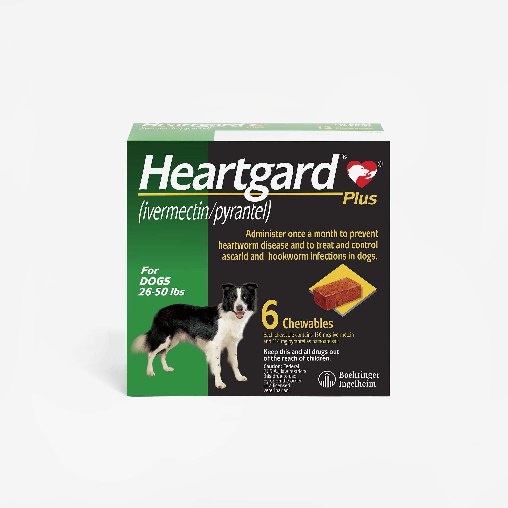 Box of Heartgard Plus chewables for dogs, a representative preventative product
