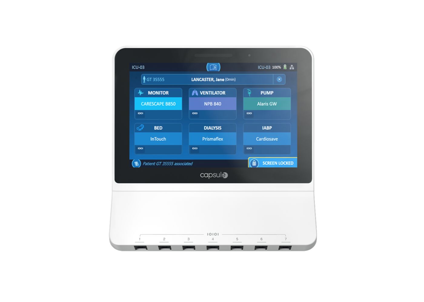 Philips Capsule Neuron 3 connectivity hub showing a demonstration list of connected devices