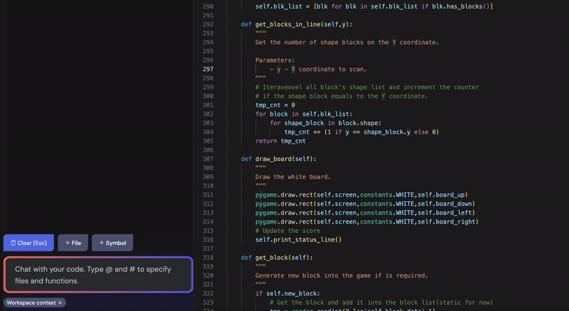 Phind VS Code extension demonstrating file mentions in a coding conversation