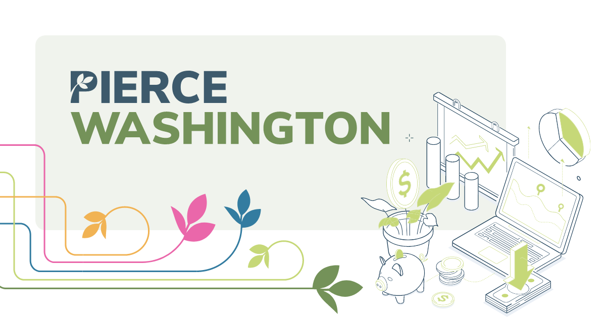 Pierce Washington logo and brand illustration