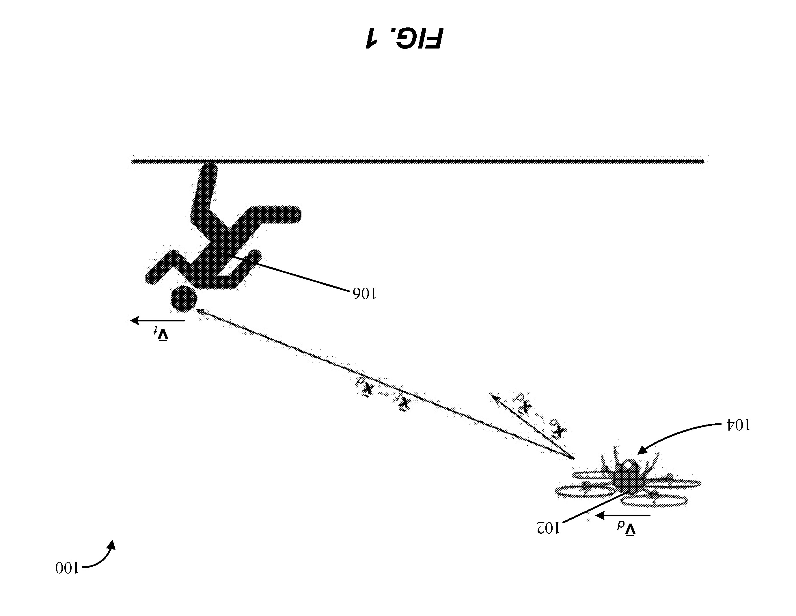 Pilot AI patent drawing of a drone tracking a running person