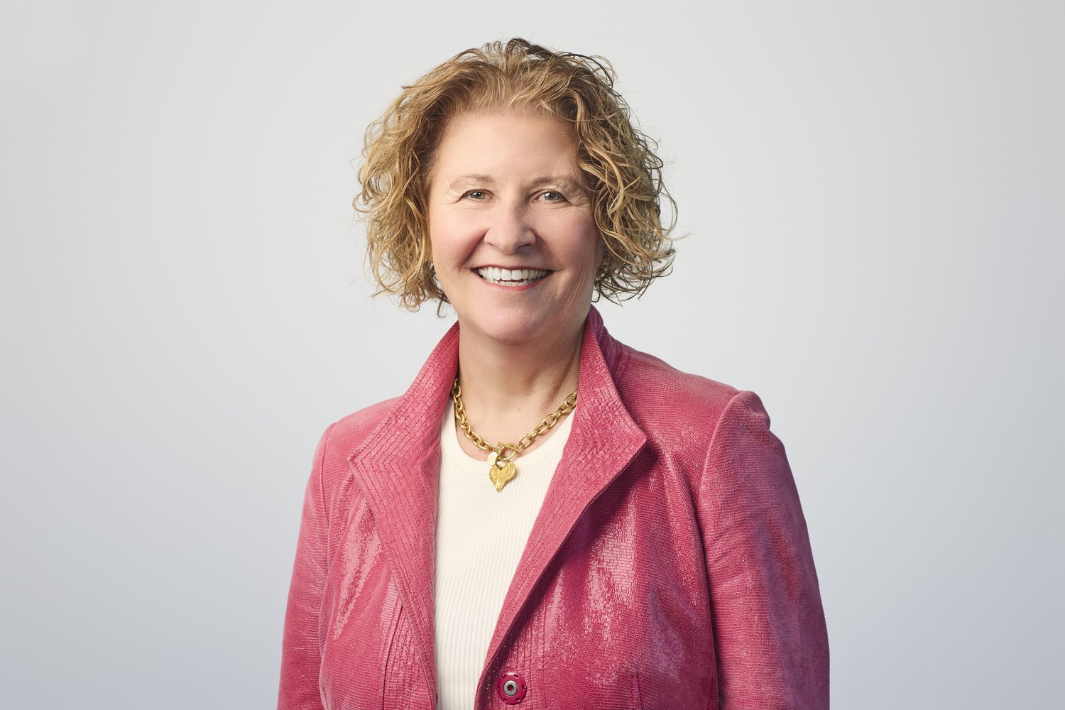 PinkDx cofounder and CEO Bonnie Anderson in a pink jacket