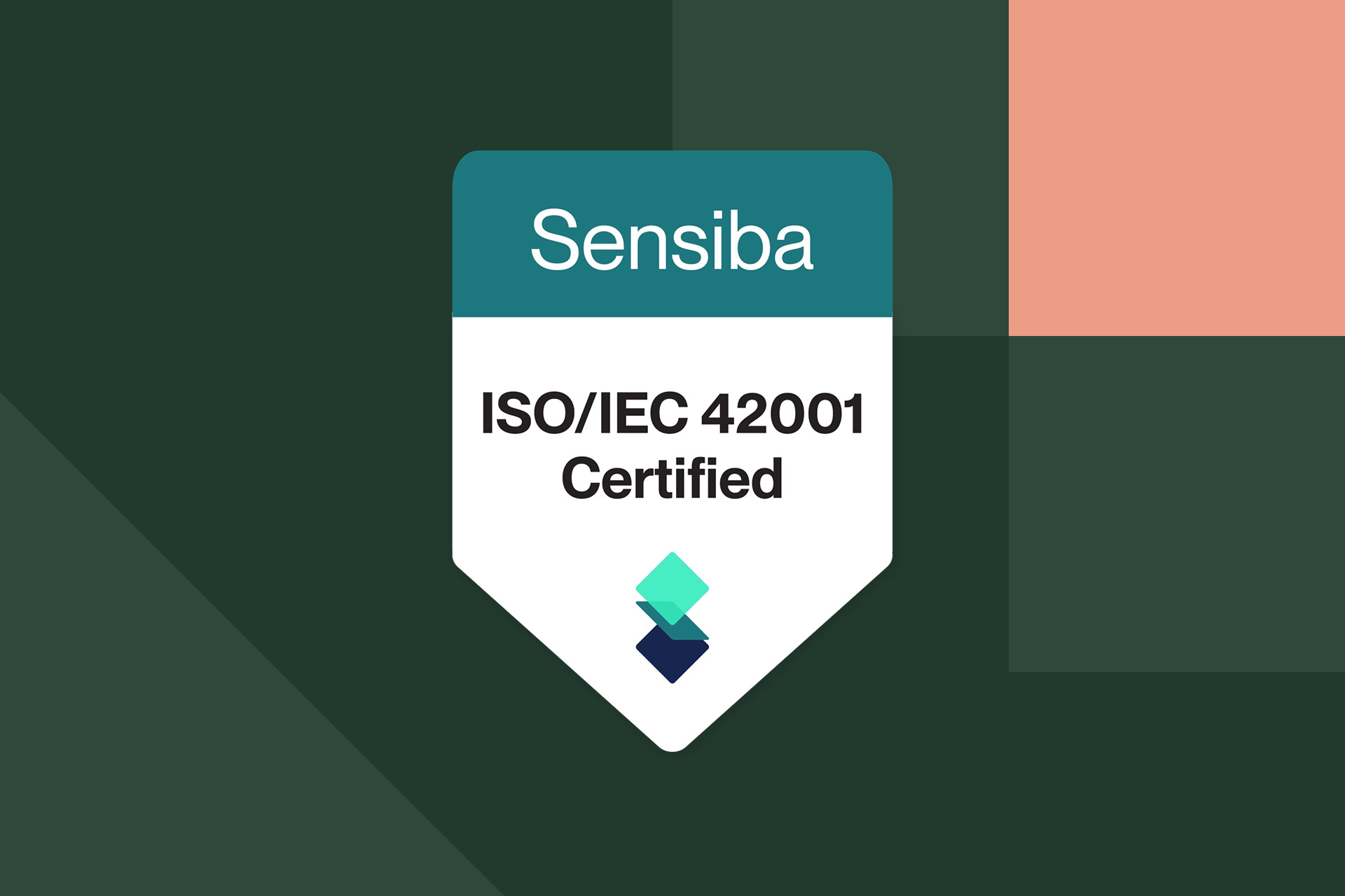 Graphic showing Pinpoint's ISO IEC 42001 certification badge