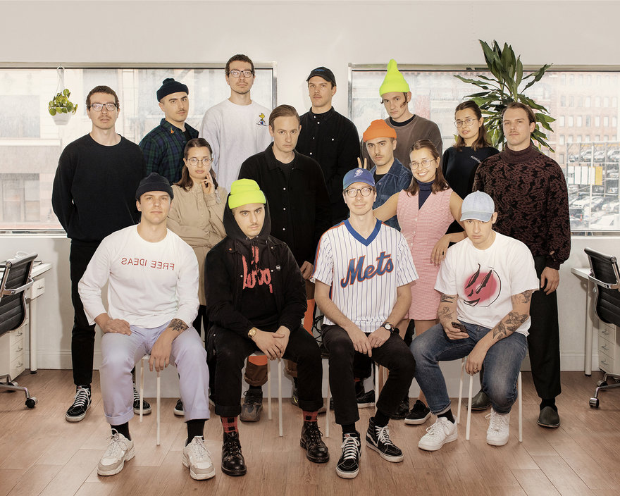 Luca Venter’s composite PLAYLAB studio portrait, showing each of five team members three times