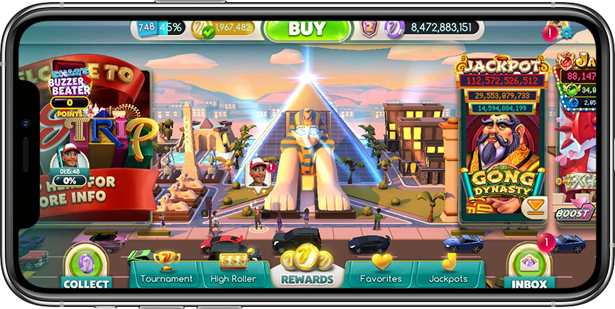 Official rendering of myVEGAS Slots running on a smartphone
