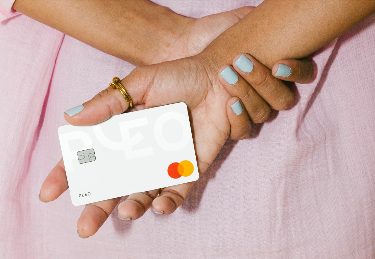Official Pleo product view showing company cards and spend controls