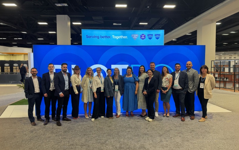 The PlotBox team gathered at its exhibition booth at ICCFA 2026