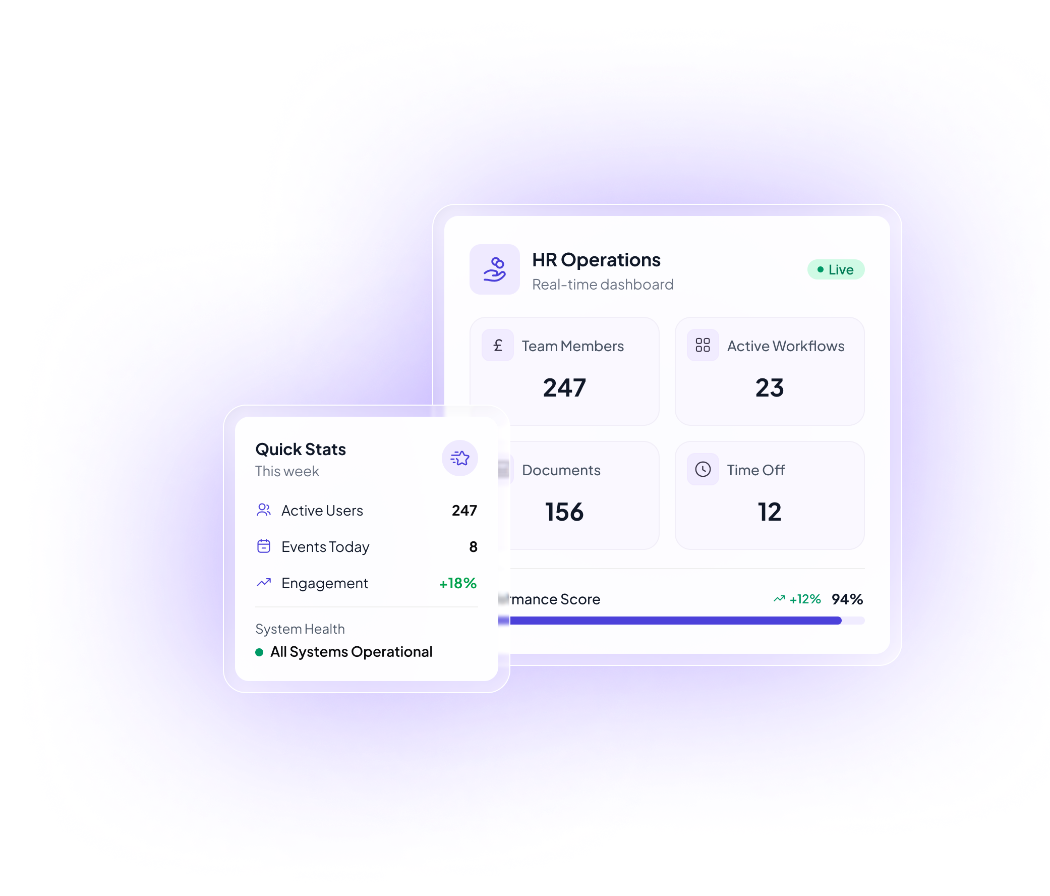 Plumm marketing illustration showing an HR operations dashboard