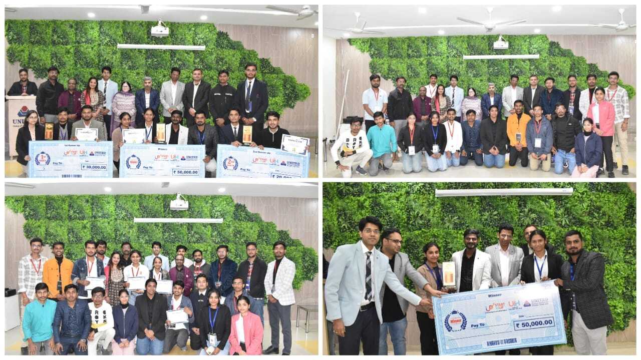 Collage of participants and prize recipients at UGI’s Startups Confluence 2024