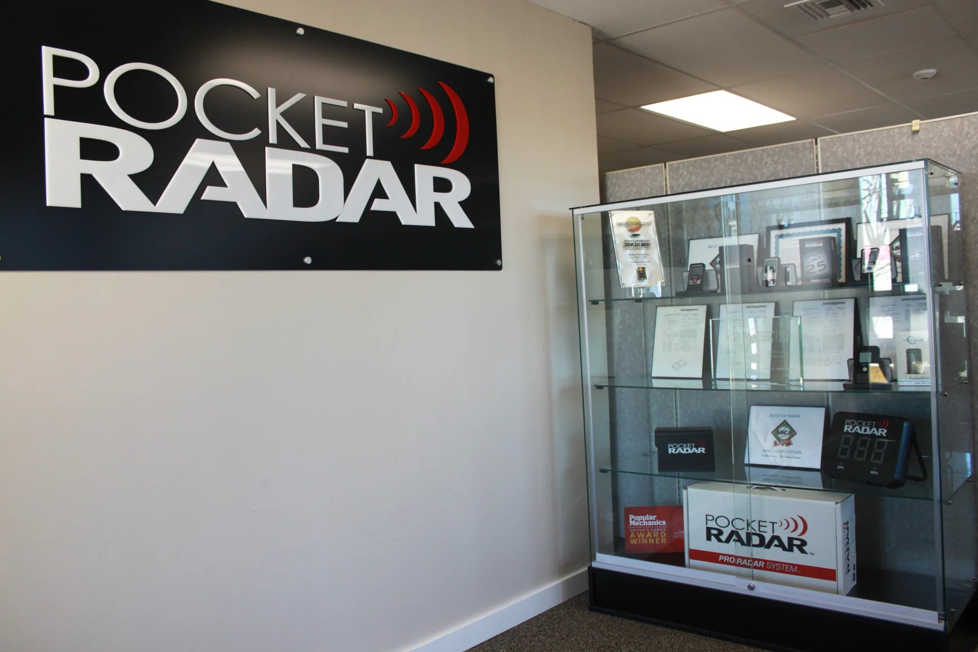 Pocket Radar device in use measuring a pitch