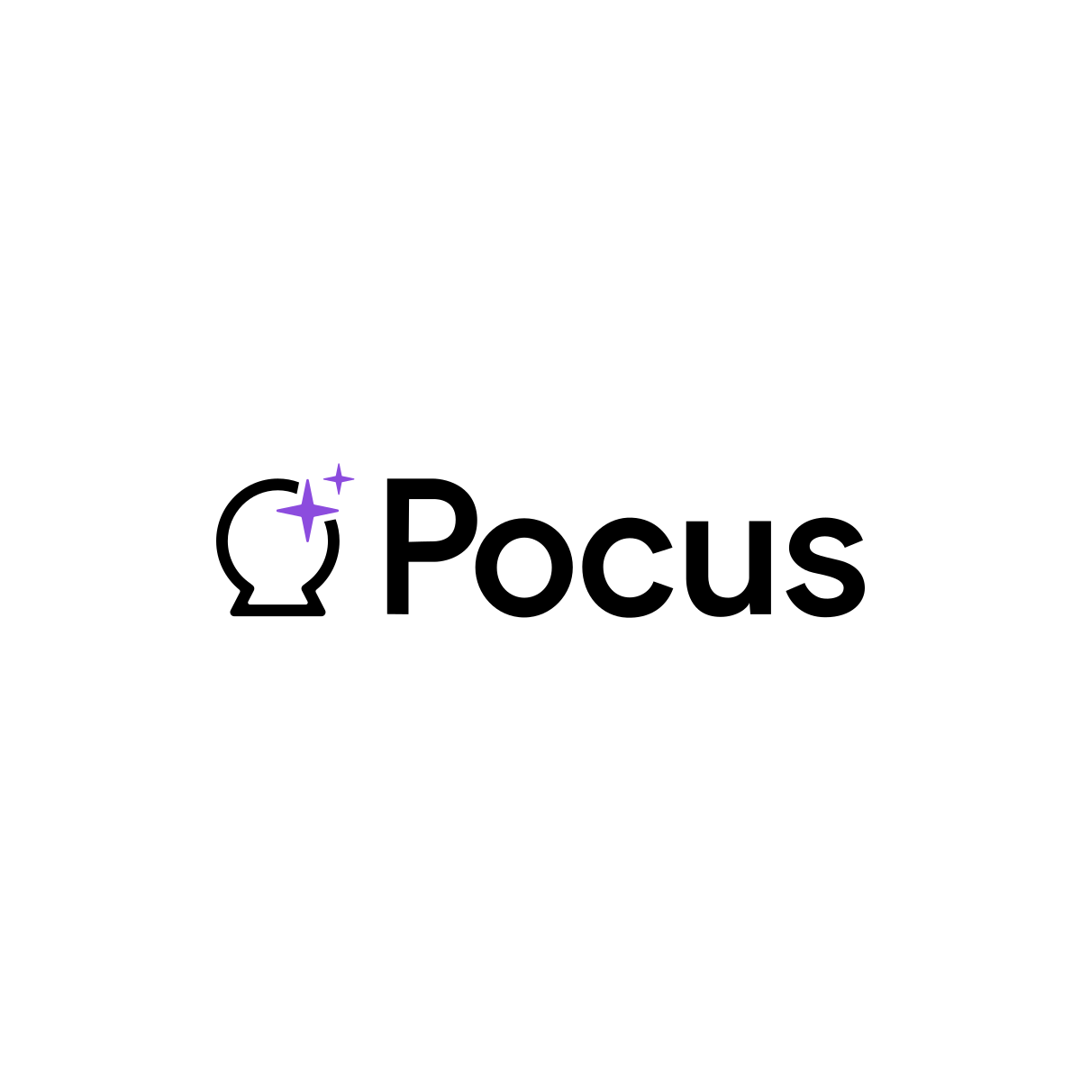 Pocus company logo - a crystal ball wordmark