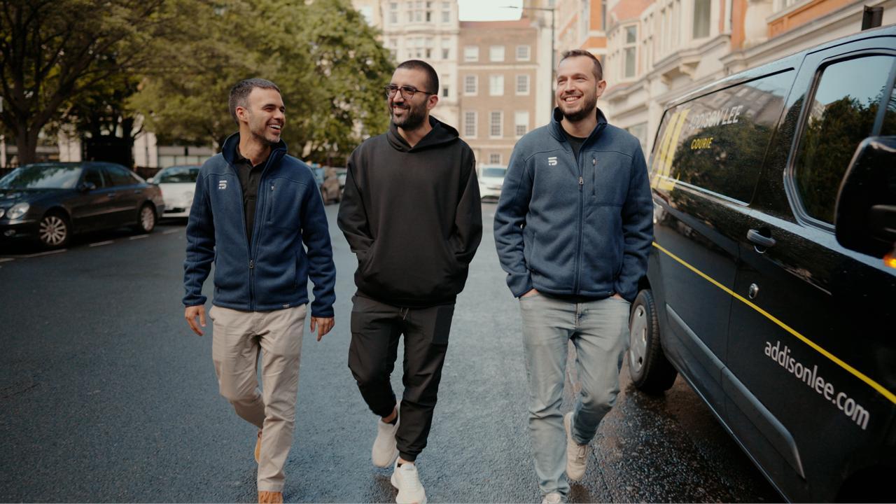 PointFive co-founders Alon Arvatz, Gal Ben David and Amir Hozez walking together on a city street