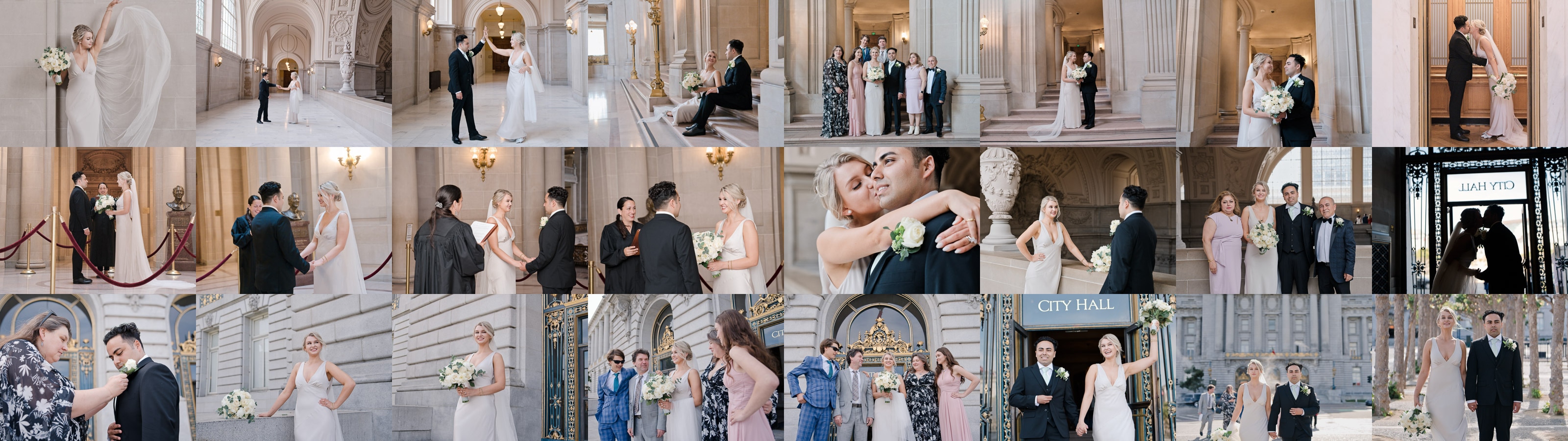 A grid of wedding photographs used to demonstrate Polarr Next style learning