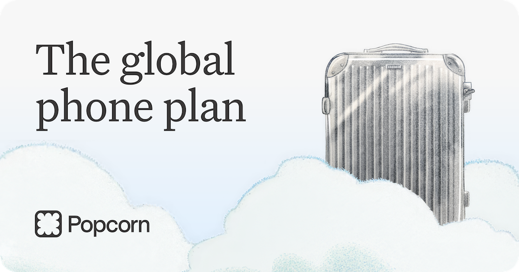 Popcorn - the global phone plan, brand artwork